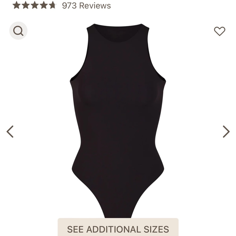 Skims NWT high neck body suit color onyx medium